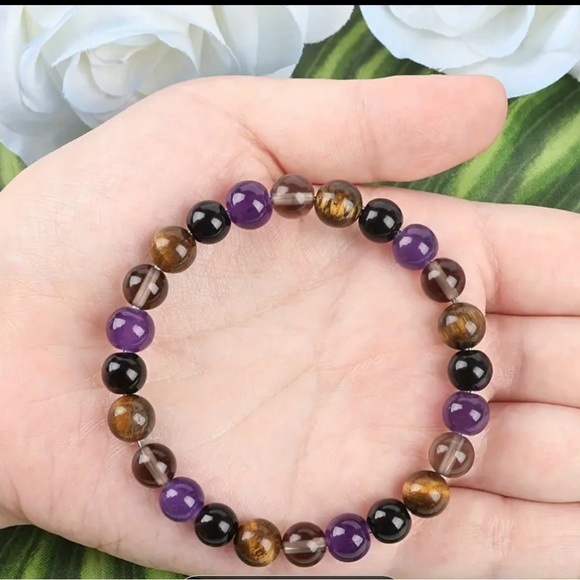 New Boho Chic Natural Tiger Eye Stone Bracelet For Protection Self Care Gift - Picture 5 of 6